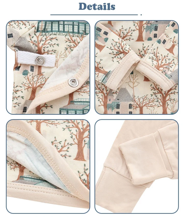 Wholesale Newborn Baby Long Sleeve Romper Suit Fashionable 100% Cotton Comfortable Soft Winter Design Bamboo New Design Fashion