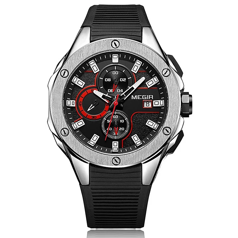 Hottest Megir Quartz Watch 2053 Waterproof Chronograph Sport Wrist Watch Relogio Masculino