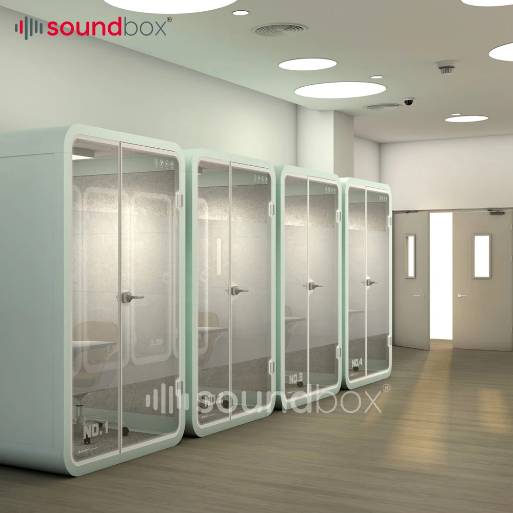 Acoustical Hollow Glass Sound Office Soundproof Cabin Office Meeting Pod Soundproof Telephone Booth Pods