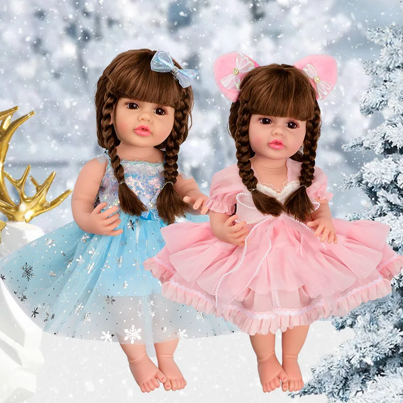 Princess gift set 55cm new reborn doll brings joy high-quality vinyl doll accompanies baby toys Birthday Gifts