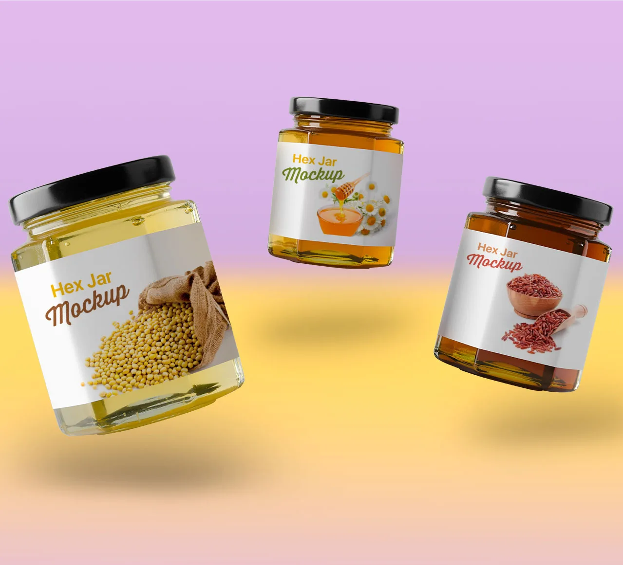 45ml 85ml 120ml 180ml 270ml 360ml 500ml Hex Hexagon Jars for Herb Foods Spice Canning Storage Six Sides Glass