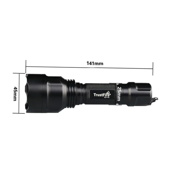 Trustfire C8 high power rechargeable torch camping flashlight 18650 outdoor tactical torch light
