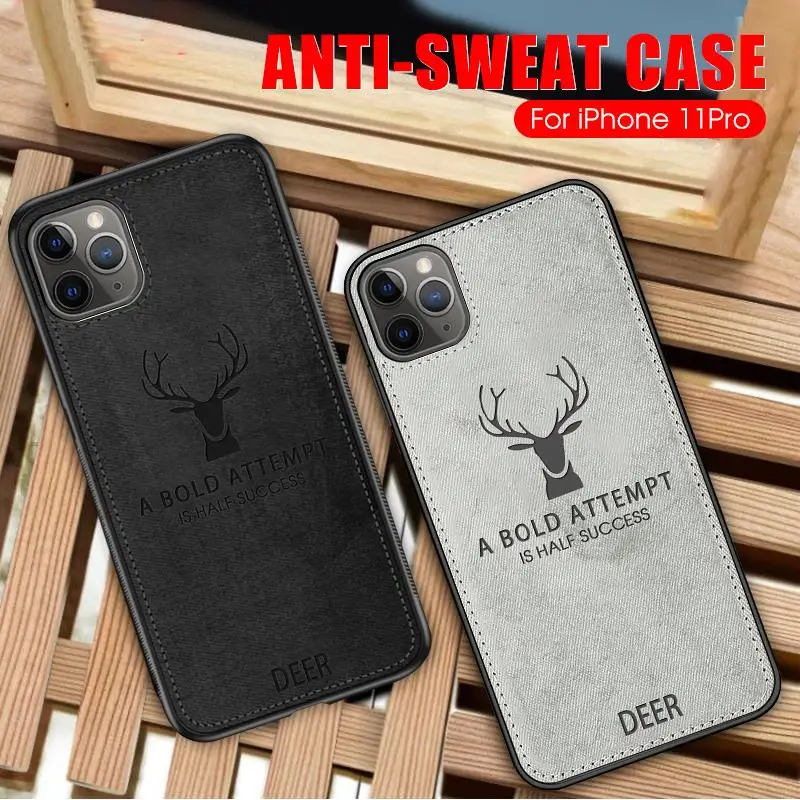 Shockproof Cover for iPhone 12 Pro Max Mini 13 11 7 8 Plus 6 6s Silicone Fabric Deer Cloth Case For For iPhone XS X XR SE 2020