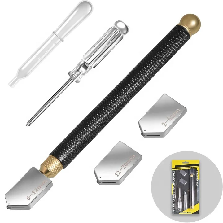 Chinese supplier Diamond metal handle Glass cutter tool set factory price selling on Amazon