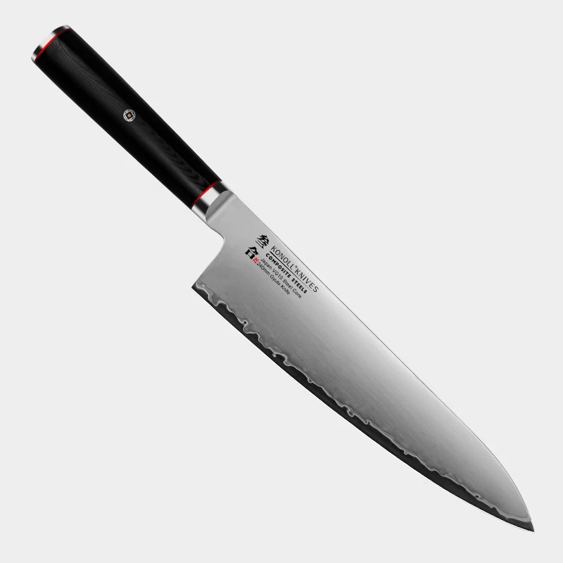 240mm  Gyuto Knife 3 Layers Composite steel Kitchen Knife Japan VG-10 Steel Core  G-10  Fiberglass   Handle