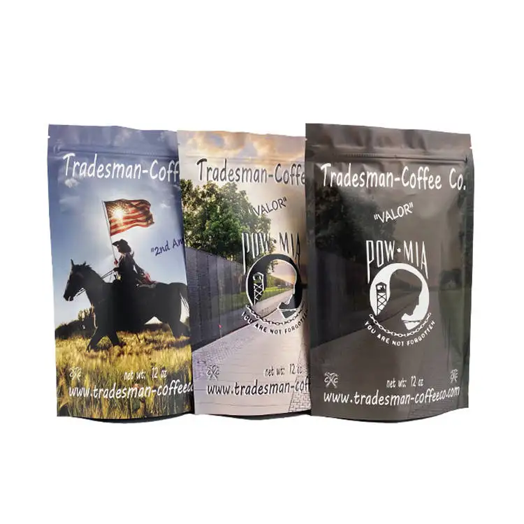 Custom Printed 250g Cafe Bolsa Empty Coffee Bean Tea Packaging Pouch Flat Box Bottom Coffee Bag With Valve And Zipper