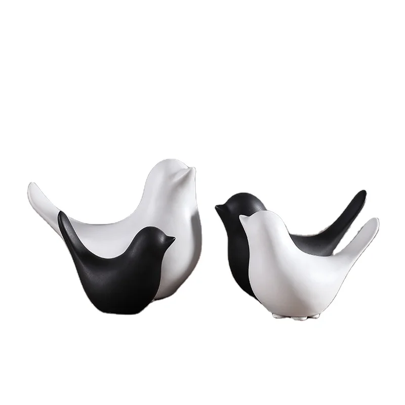 
modern new design christmas fancy table decorations home nordic small bird ceramic decoration figurines for office home decor 