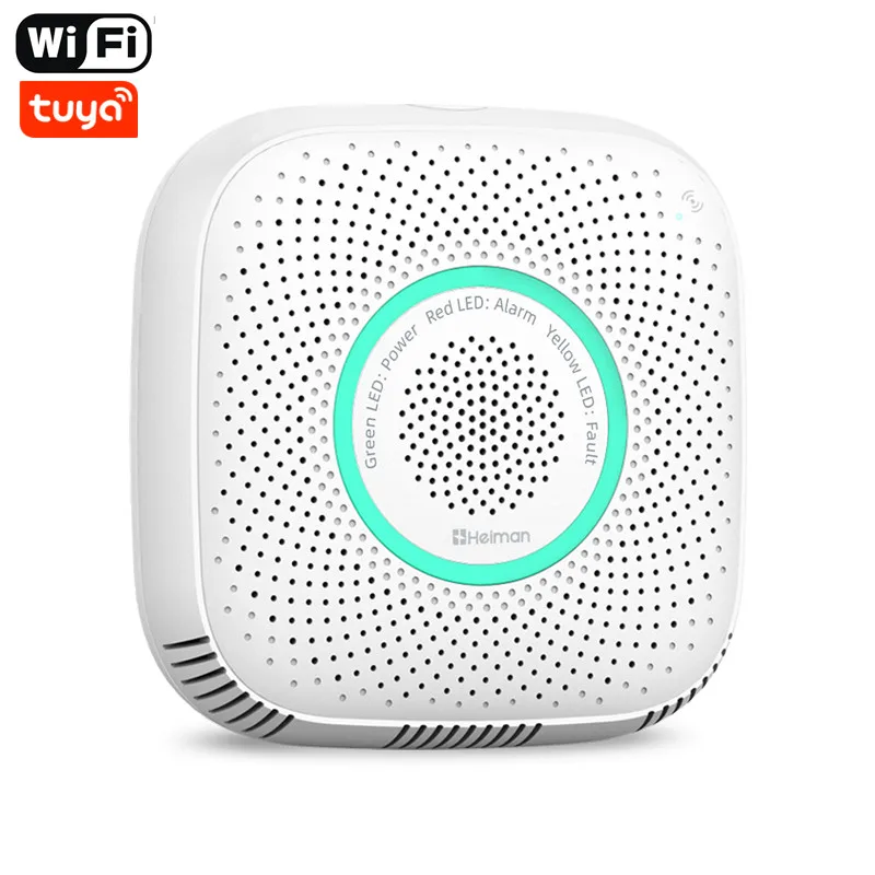 Heiman Wireless Remote Monitor Gas Alarm Tuya Wifi Natural Gas Detector and Propane Alarm LPG Gas Detector with Voice Warning