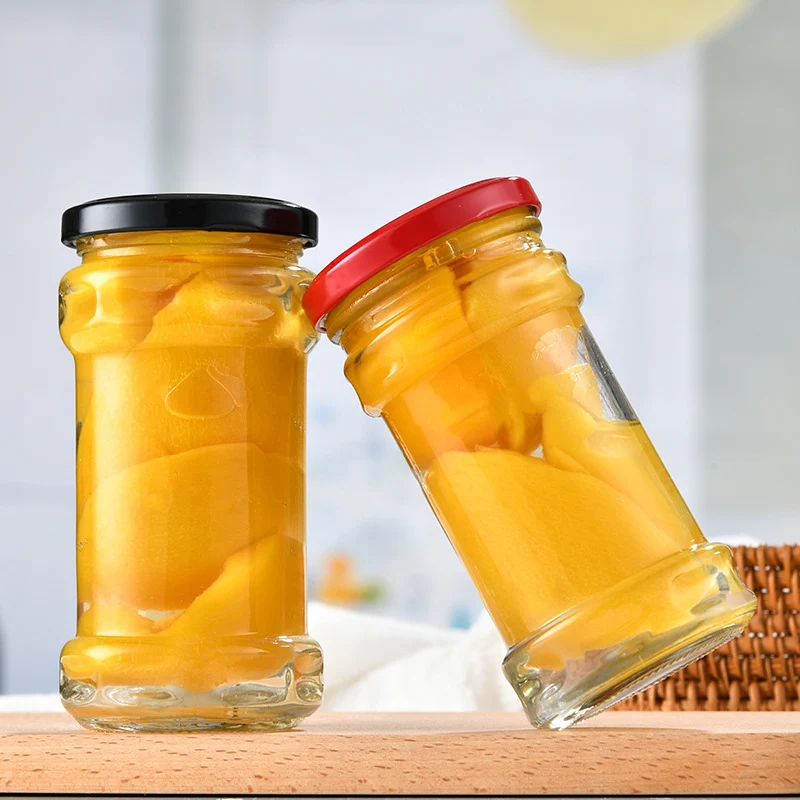 Wholesale 200ml 220ml 280ml Round Straight Jars Glass Food Packaging Glass Sauce Jars Bottle Glass Jars With Lid  Manufacturer