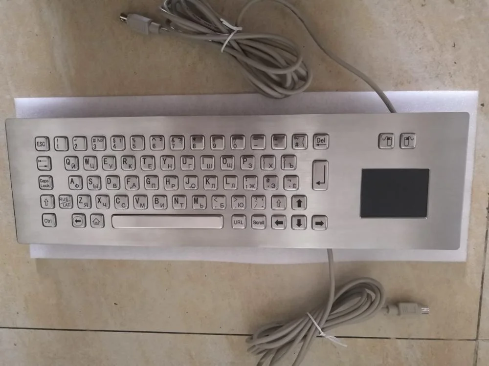 
Waterproof industrial rugged kiosk stainless steel ip65 USB metal keyboard with trackball touchpad 