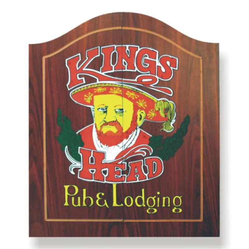 Durable Wall Wooden Dartboard Product  dartboard display in Wood Cabinet with stylish look