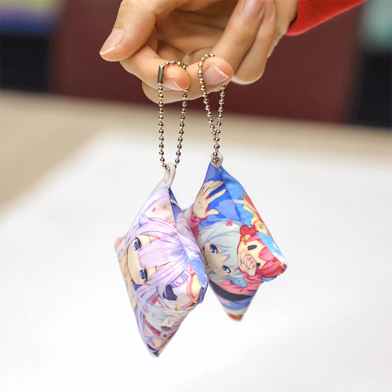 Factory cheap price  custom printed Mini Cute Dakimakura anime keychain Doll Keychains
