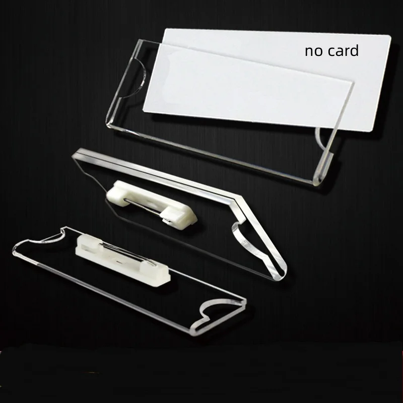 High Transparent Acrylic Name Badge Reusable Staff/Employee Business Name Badge Tag