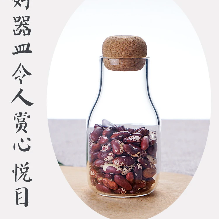 
food storage kitchen cookie glass jar with bamboo lid storage bottles 