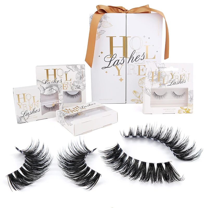 Частная торговая марка 2021, новый стиль, разделенные наконечники, шелковые веганские прозрачные ленты, искусственные норковые ресницы