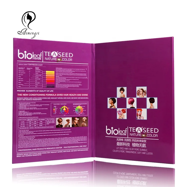 OEM professional silky hair color mixing book catalog hair color chart book
