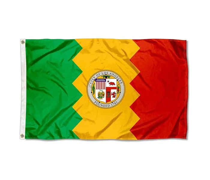 High quality custom 3*5ft100% polyester thickened more durable double thread sewn outdoor Los Angeles City Flag