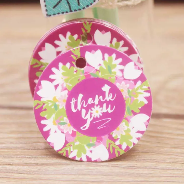  Пользовательский дизайн розы Свадебная вечеринка спасибо Крафтовая Подарочная бирка