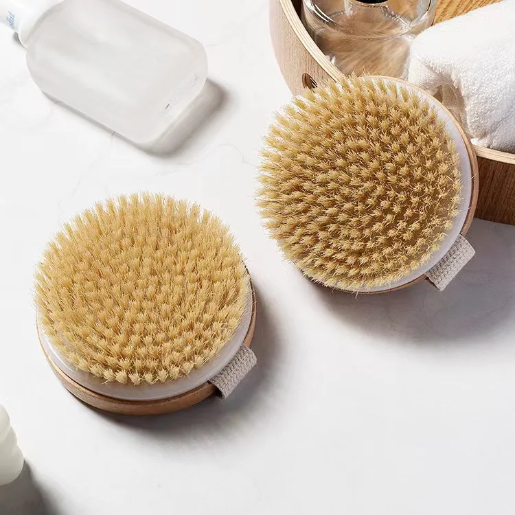 Hot sale Hot Sale Wooden Bath Brush Dry Round Body Brush With Massage