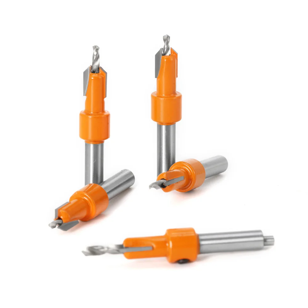 HSS Countersink Drill Bits Self Tapping Screw Taper Hard Screw Carpentry Round Shank Countersink Bit Wood Hole Reamer