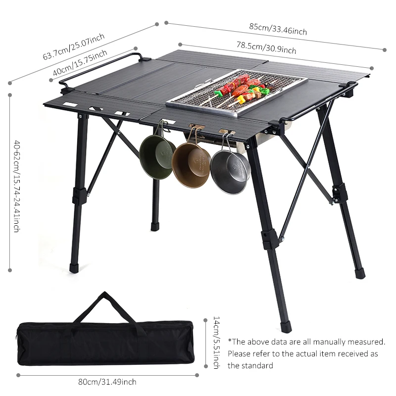Feistel Korea Outdoor Garden Furniture Ultralight Portable Egg Roll Up Folding Aluminum Bbq IGT Camping Table