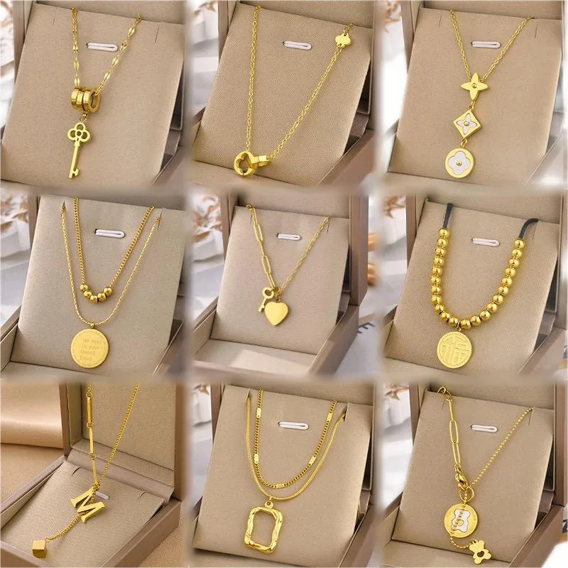 Free samples Hot Statement Gold Stainless Steel Pearl Zircon Heart Butterfly Pendant Necklace Women Non Tarnish Pendant Necklace