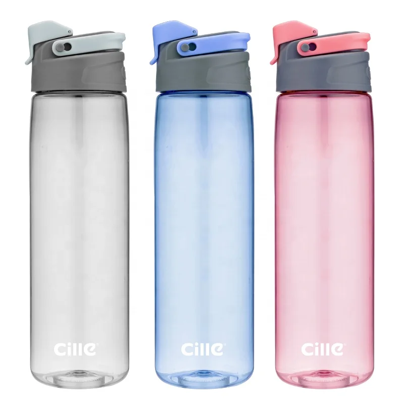 Cille, 950 мл, пластиковая Спортивная бутылка для воды с логотипом на заказ, поликарбонат, бутылка для воды без БФА с ручкой