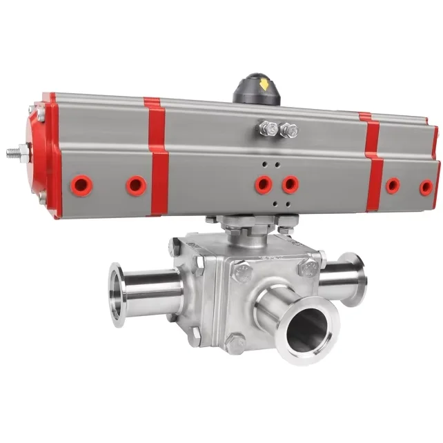 High Pressure Sanitary 3way Tri Clamp Vacuum Manual Pneumatic Ball Valve chuck joint quick contact negative pressure for wine