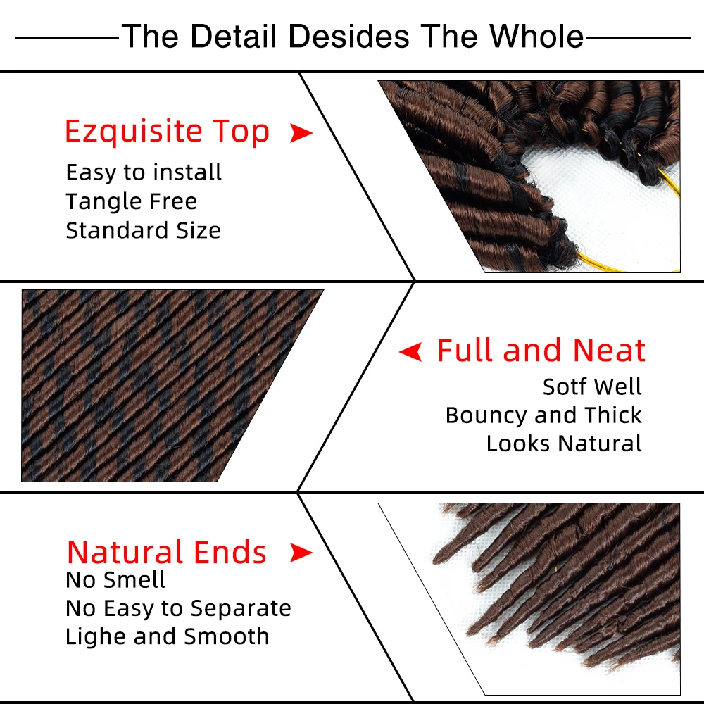 Бесплатный образец, популярный цвет, Африканский волчок, аксессуары, маленькие натуральные, 36 дюймов, мягкие замки, удлинители, страшные замки
