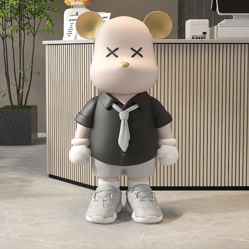 Custom Net Red Violent Bear Big Ornament Living Room Floor Modern Home Accessories Glass Fiber Material Crafts Sculpture