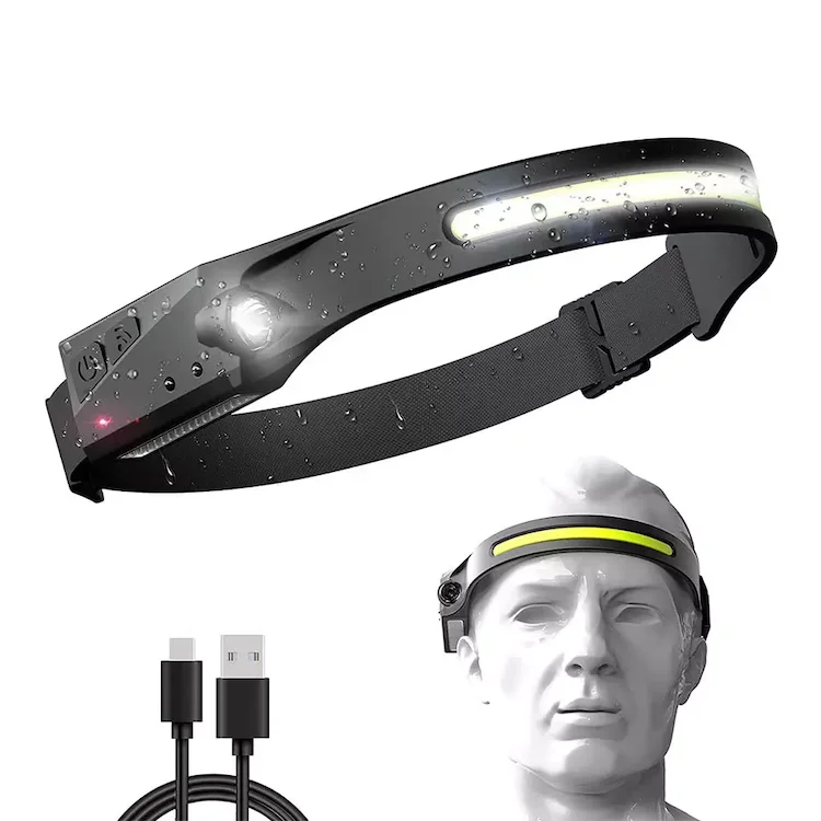 350 люмен COB головная повязка USB перезаряжаемая 4 режима освещения светодиодная фара для кемпинга