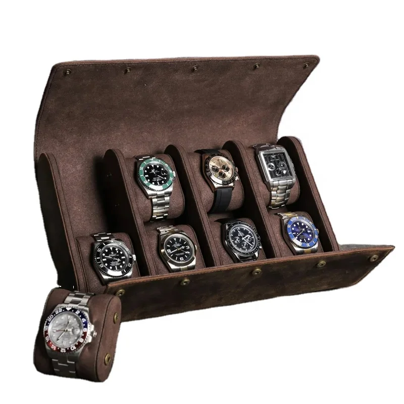 Crazy Horse Leather Watch Box Organizer for Men Travel Storage Bag Luxury Watches Package Case for Watch Portable Retro Display