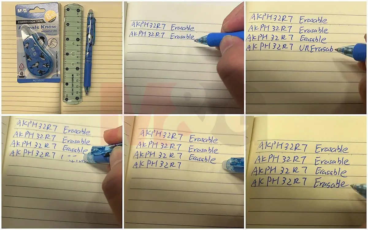 M&G Stationary Wholesale Price Comfortable Grip Dry Erase Friction Heat Erasable Ink Gel Ball Pens with Eraser