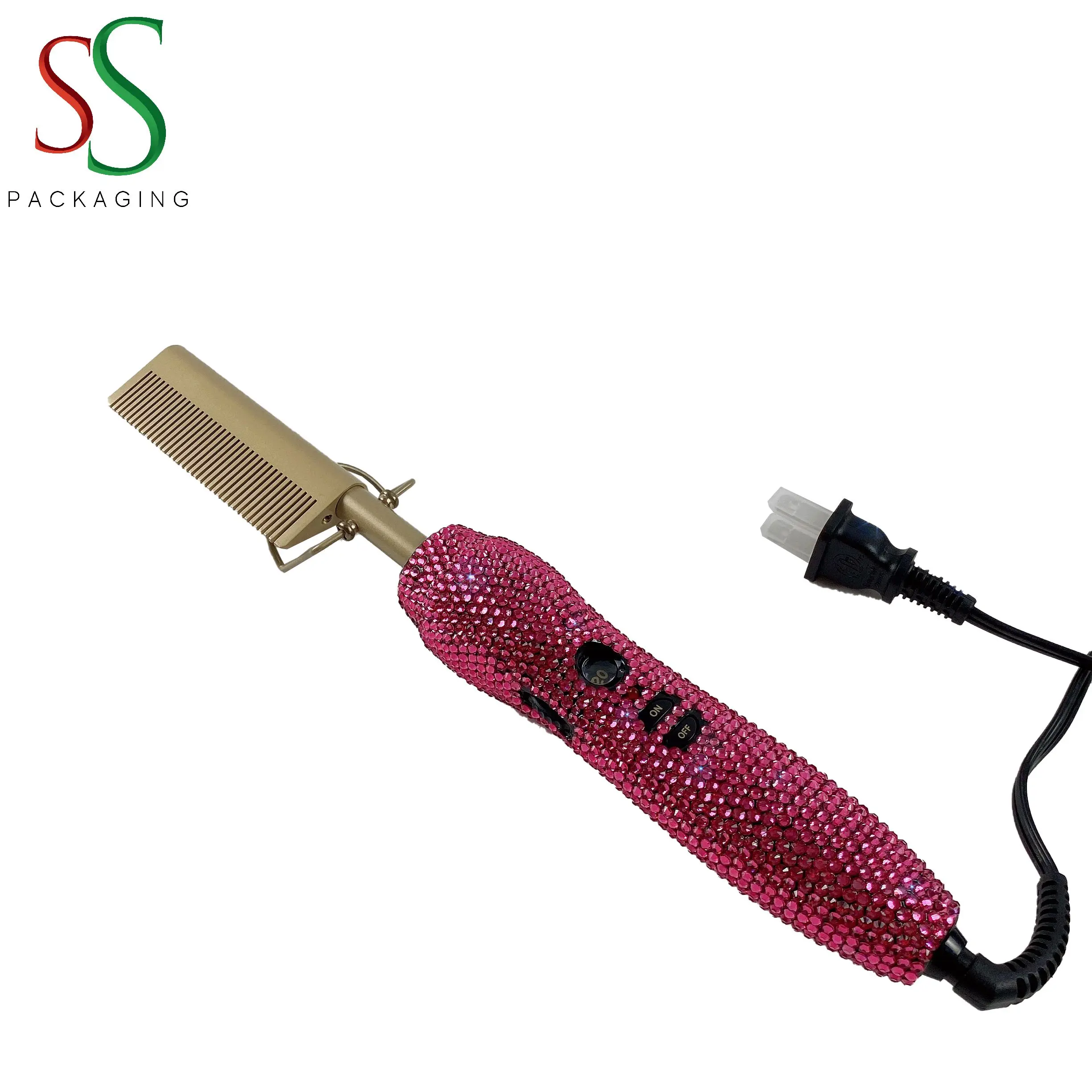 Hot Comb Hair Straightener Brush Portable Wholesale Custom Private Label Copper