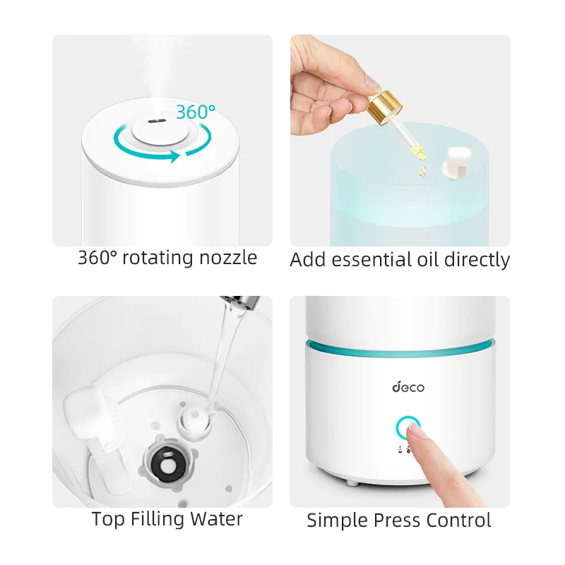 3L Big Capacity Ultrasonic Aromatherapy Water Ultrasonic Humidifier For Office