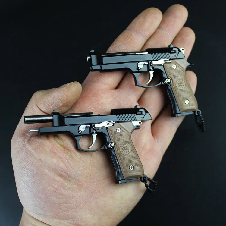 Металлическая форма мини-брелок пистолет BERETTA 92f 1/3 модель игрушечный Металлический Мини-пистолет брелок Подарочный кулон
