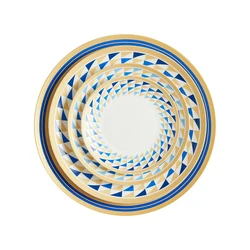 Luxury hotel rustic tableware blue colored glazed ceramic dinner set for wedding dinnerware sets