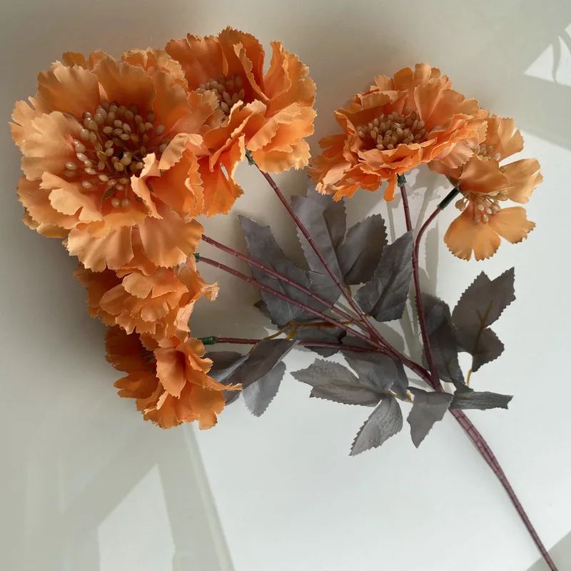 100 Styles Orange Silk Flowers Arrangement for Wedding Decoration Orange Artificial Flowers