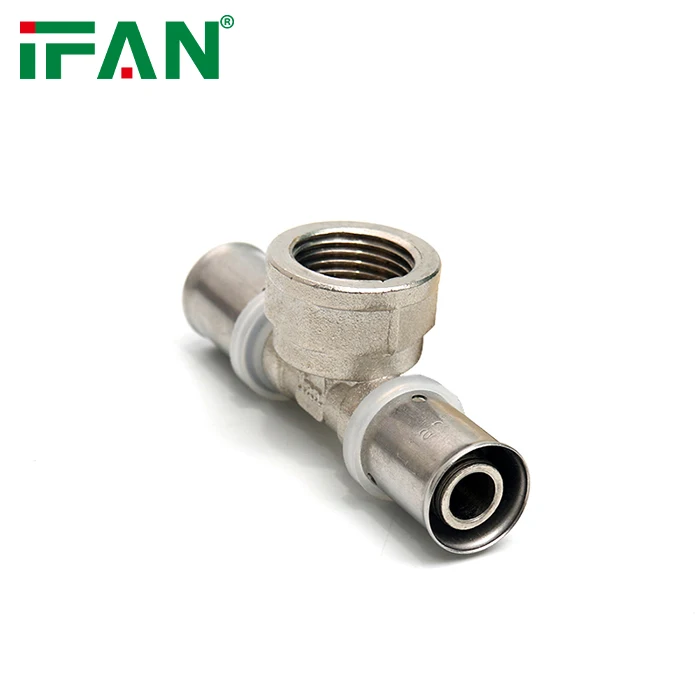 IFAN Factory Brass Press Fittings 16-32mm PEX Fitting transparent Nut ISO 21003 Male Tee PEX Press Fitting
