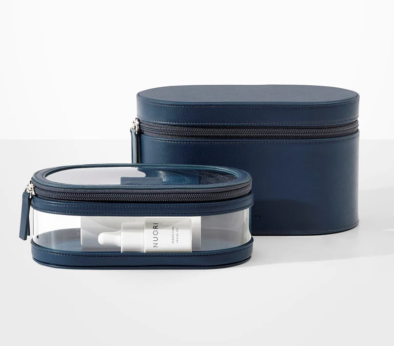 2-IN-1 classic custom waterproof beauty case tpu leather makeup bag travel organizer toiletry cosmetic bag set