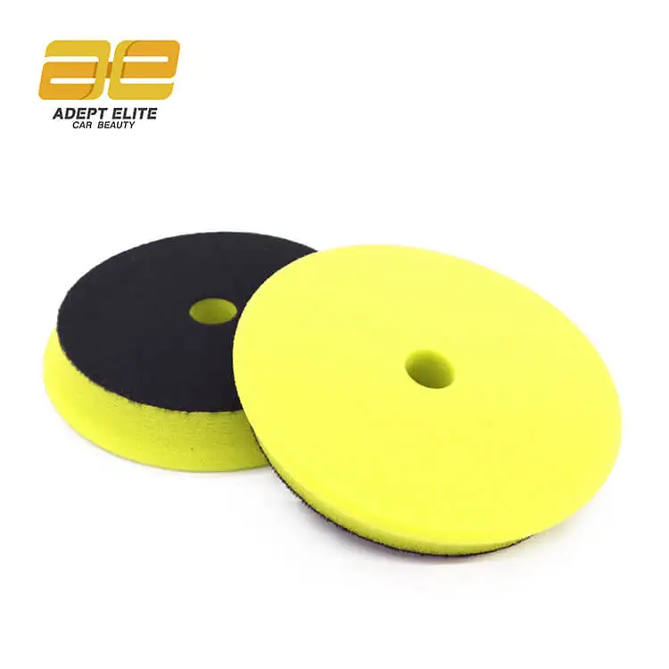Yellow 6.5Inch Face for 6inch Backing Plate Hook and loop Hard Cutting Sponge Polishing Pad Foam Buffing Pad