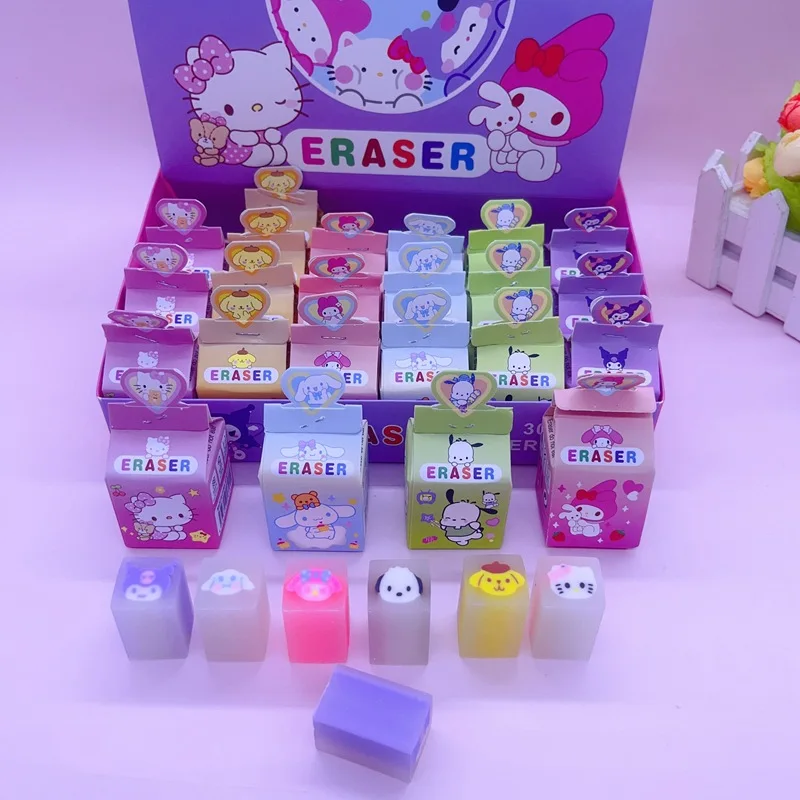 Stationery Melody Eraser, Blind box Kuromi Eraser, Cartoon Surprised KT eraser for kids