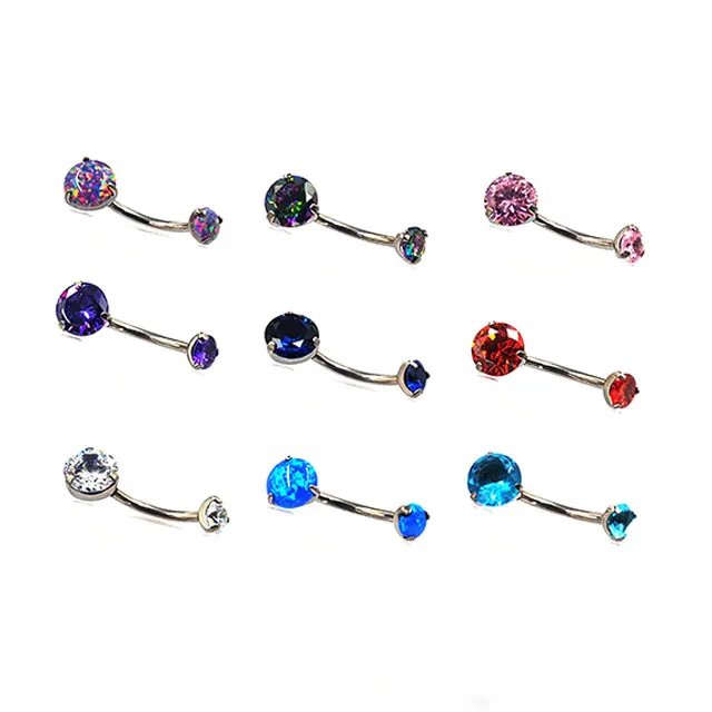 Wholesale belly rings G23 Titanium Set Colorful Zircon stones navel body Piercing jewelry