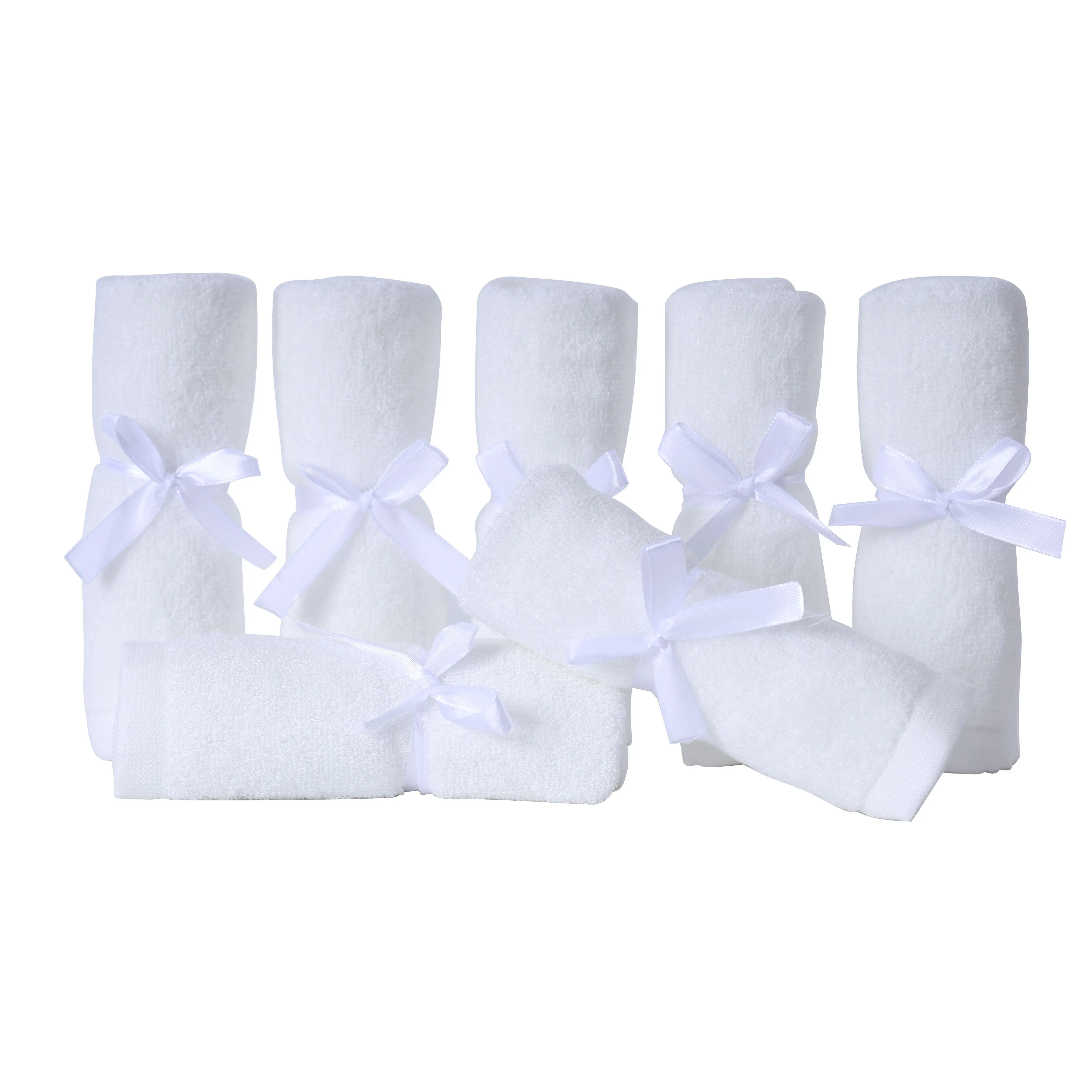 High quality 2 layers 25*25cm bamboo baby face cloth bamboo terry washcloths baby face towel