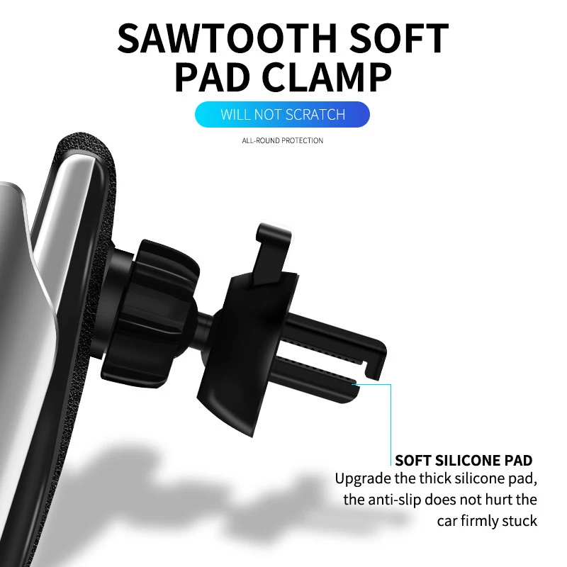 Chargeur San Fil Infrared Sensor Auto Clamping Wireless Car Charger Phone Holder for Car Charger Fast Charging Draadloze Oplader