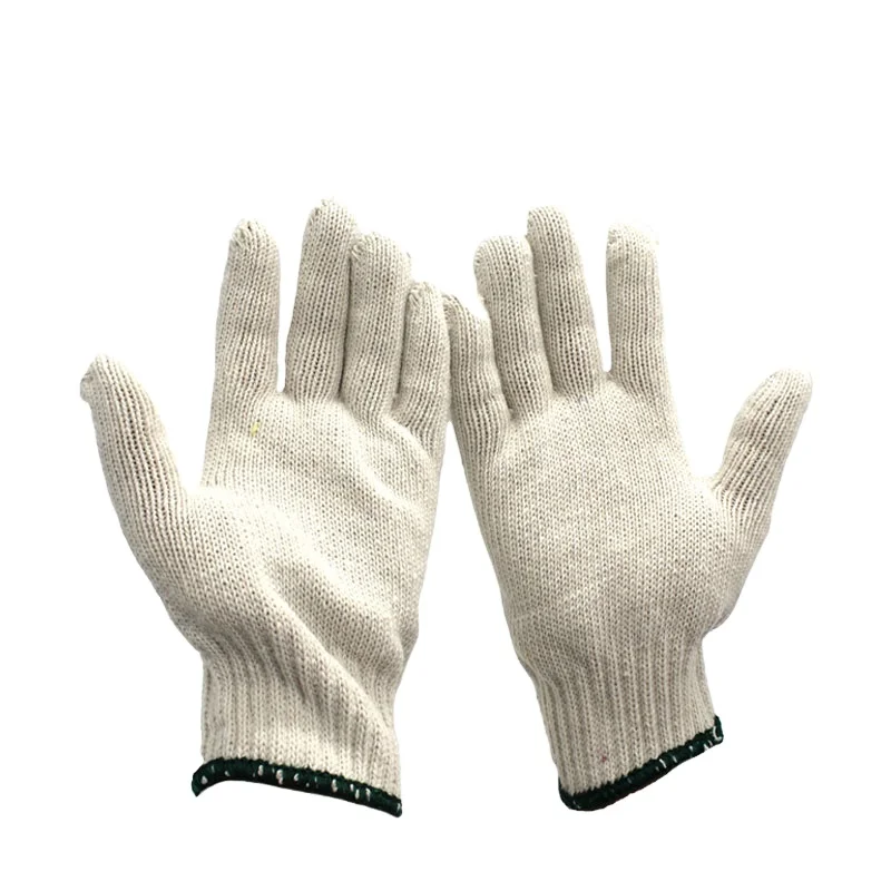 high quality 500g white cotton  knitted hand gloves wear resistant dotted cotton gloves manufacturers