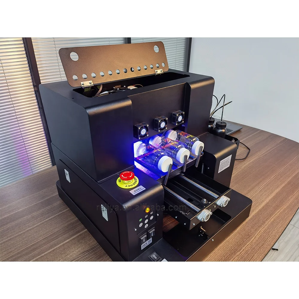 Chinese manufacturer A3-xp600 LED flatbed uv printer crystal label metal label a4 a3 uv printer with ink