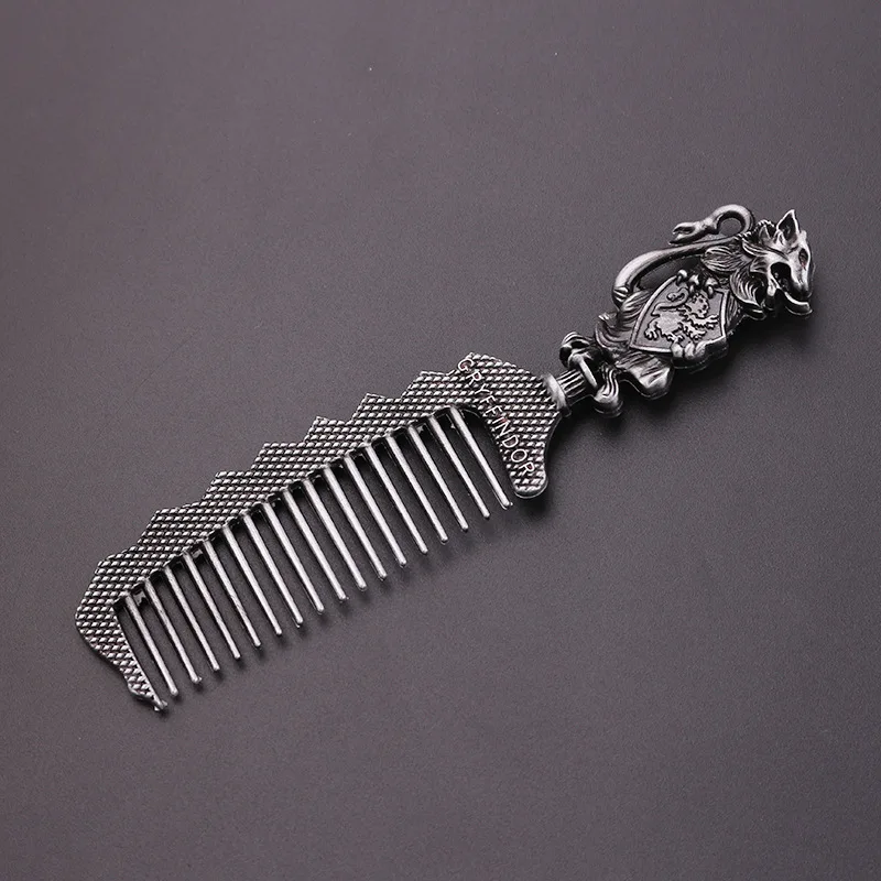 2021 Fashion Cosplay Anime Harry Hair Styling Tools Antistatic Space Aluminum Fine Wind Tooth Metal Cutting Comb For Unisex