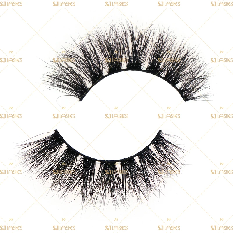 Handmade 3D Natural Style Full Strip Eyelashes False Eyelashes Real Mink Fur Mink Eyelashes