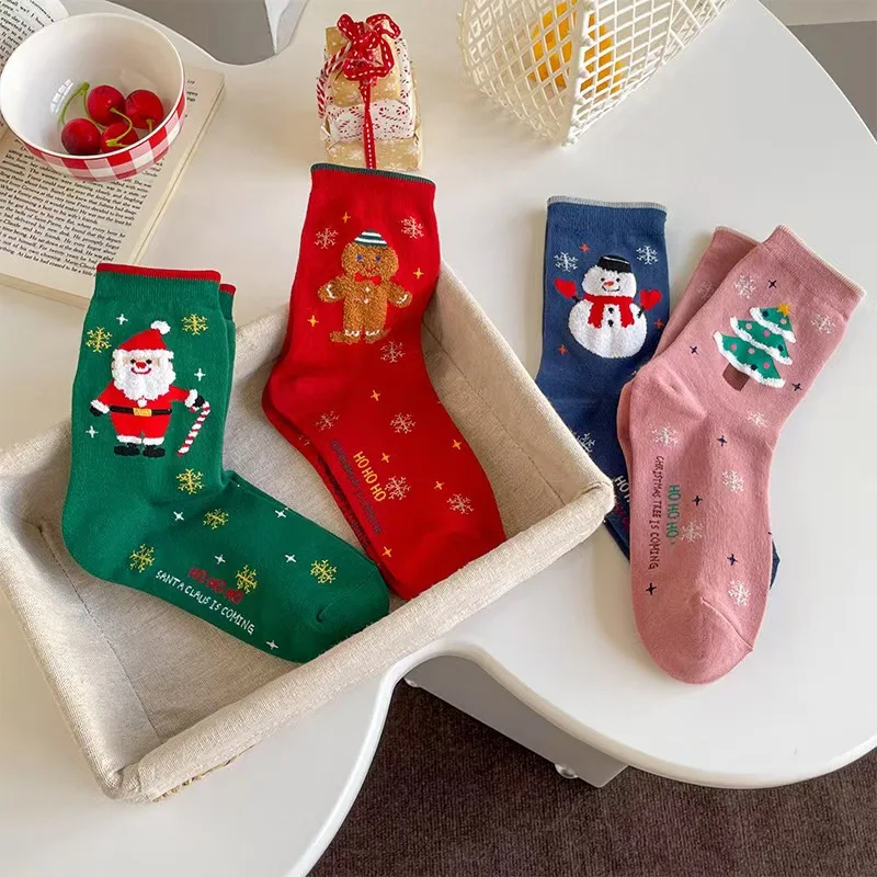 Cute Body Kids Christmas Socks Christmas Socks Gift Box Cute Pink Christmas Socks